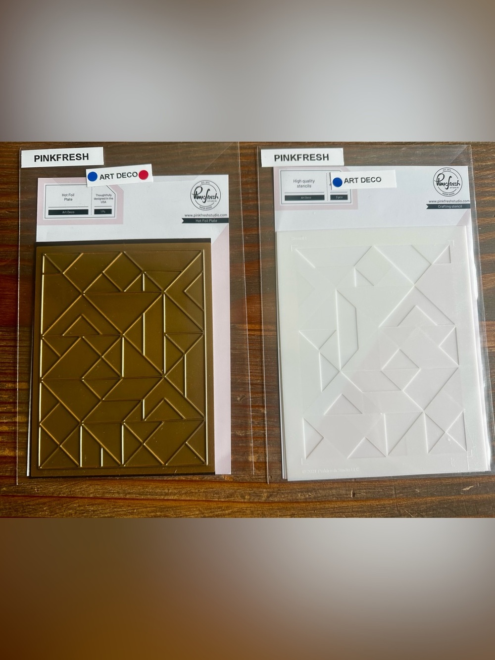 Art Deco Hot Foil Plate and Stencil - Pinkfresh Studio